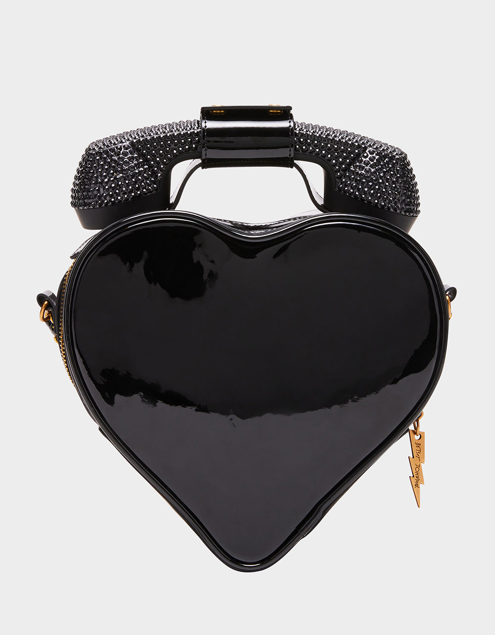 KITSCH PHONE TAG CROSSBODY BLACK Heart Handbag | Phone Bags – Betsey ...