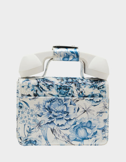 KITSCH PEARL TOILE PHONE BAG BLUE/MULTI - HANDBAGS - Betsey Johnson