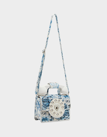 KITSCH PEARL TOILE PHONE BAG BLUE/MULTI - HANDBAGS - Betsey Johnson