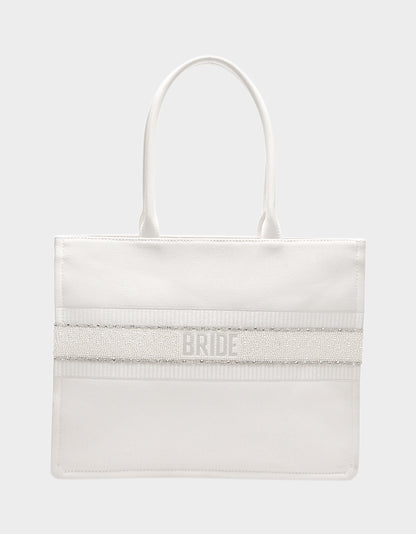 BRIDE TOTE WHITE - HANDBAGS - Betsey Johnson