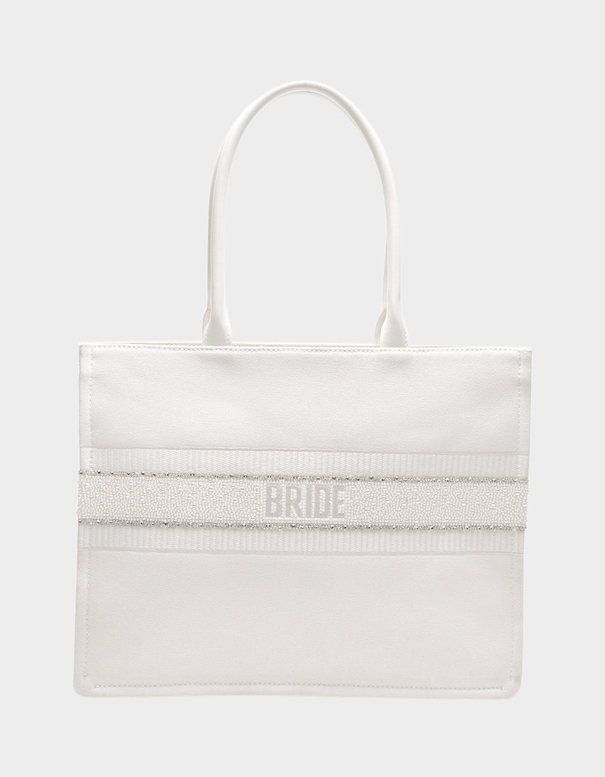 BRIDE TOTE WHITE - HANDBAGS - Betsey Johnson