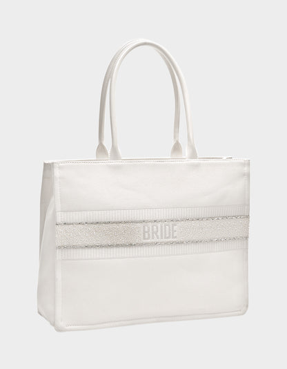 BRIDE TOTE WHITE - HANDBAGS - Betsey Johnson