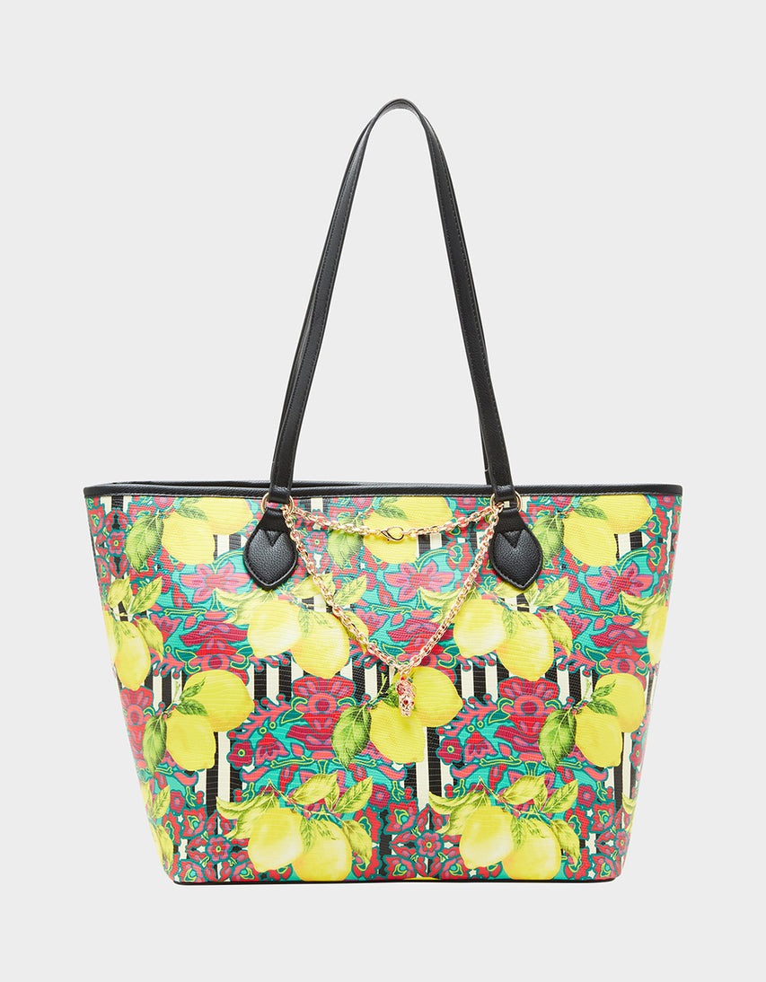 FRESH N FRUITY TOTE WITH NECKLACE YELLOW - HANDBAGS - Betsey Johnson