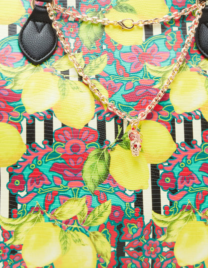 FRESH N FRUITY TOTE WITH NECKLACE YELLOW - HANDBAGS - Betsey Johnson