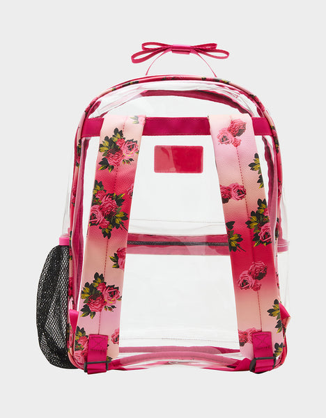 LARGE CLEAR BACKPACK FLORAL PRINT - HANDBAGS - Betsey Johnson