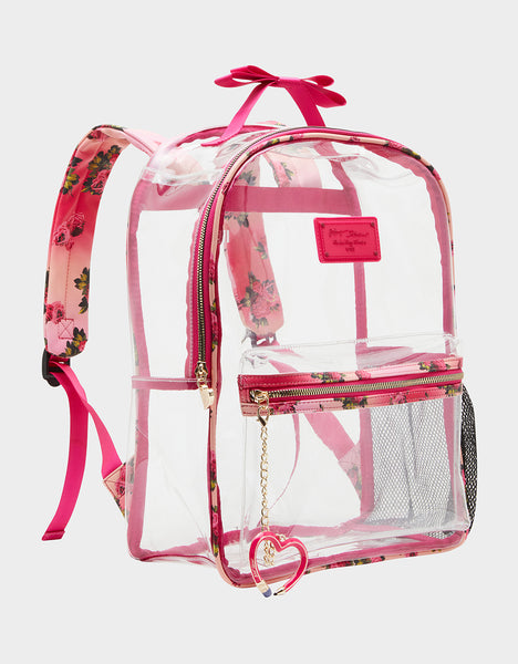 LARGE CLEAR BACKPACK FLORAL PRINT - HANDBAGS - Betsey Johnson