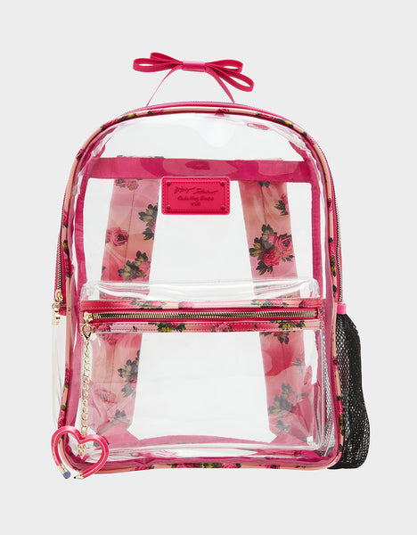 LARGE CLEAR BACKPACK FLORAL PRINT - HANDBAGS - Betsey Johnson