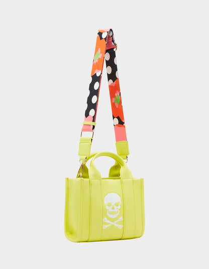 SKULLY DEBOSS MINI TOTE CITRON - HANDBAGS - Betsey Johnson