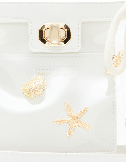 SEAS THE DAY BUCKET BAG WHITE - HANDBAGS - Betsey Johnson