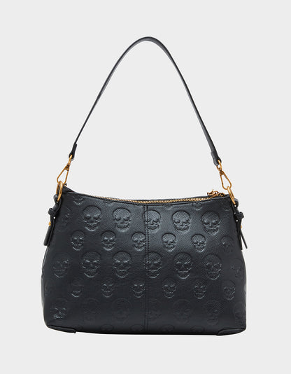 SKULL BOSS SATCHEL BLACK - HANDBAGS - Betsey Johnson