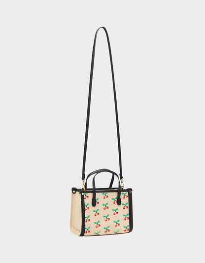 CHERRY ON TOP MINI TOTE NATURAL - HANDBAGS - Betsey Johnson