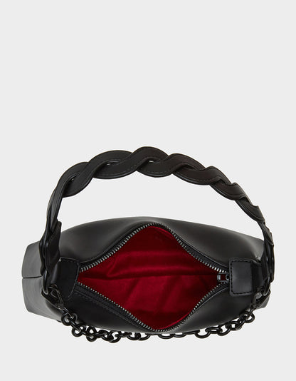 OFF KILTER ROSETTE BAG BLACK - HANDBAGS - Betsey Johnson