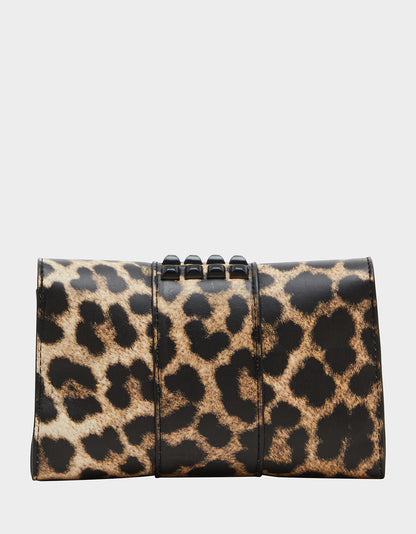 STUDDED CROSSBODY FLAP BAG LEOPARD - HANDBAGS - Betsey Johnson