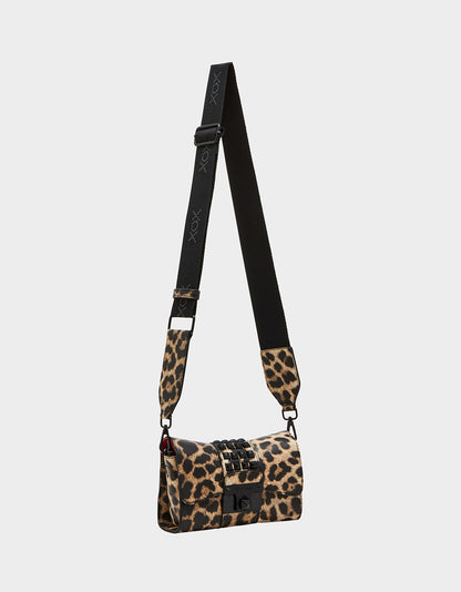 STUDDED CROSSBODY FLAP BAG LEOPARD - HANDBAGS - Betsey Johnson