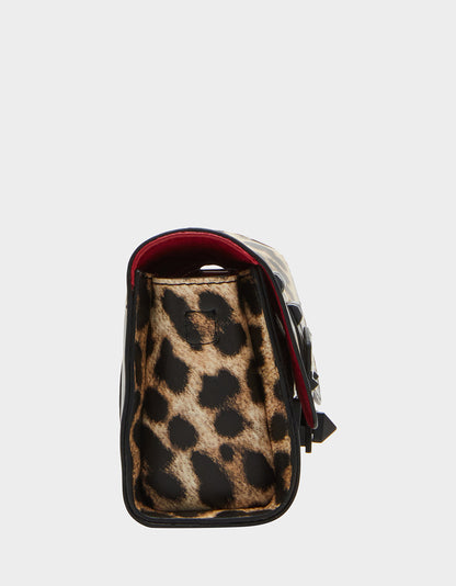 STUDDED CROSSBODY FLAP BAG LEOPARD - HANDBAGS - Betsey Johnson