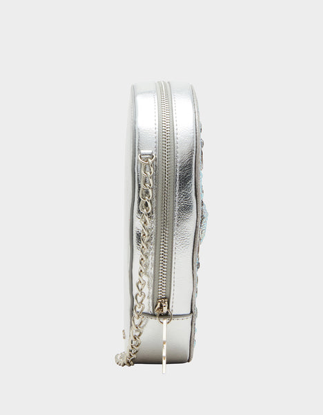 KITSCH BONE-JOUR CROSSBODY SILVER - HANDBAGS - Betsey Johnson