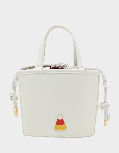 KITSCH GIMMIE CANDY GHOST BUCKET BAG WHITE - HANDBAGS - Betsey Johnson