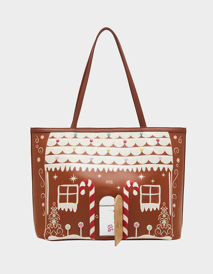 GINGERBREAD TOTE BROWN - HANDBAGS - Betsey Johnson