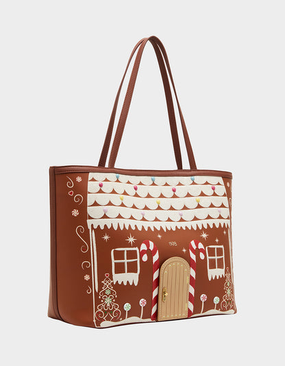 GINGERBREAD TOTE BROWN - HANDBAGS - Betsey Johnson