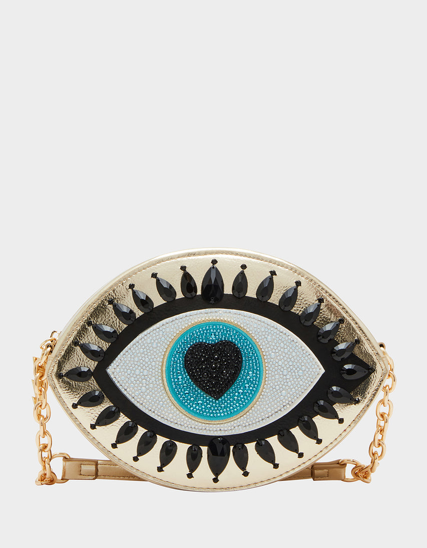 KITSCH THE EYES HAVE IT CROSSBODY GOLD - HANDBAGS - Betsey Johnson