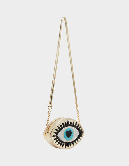 KITSCH THE EYES HAVE IT CROSSBODY GOLD - HANDBAGS - Betsey Johnson