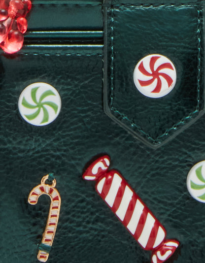 HOLIDAY CANDY BIFOLD WALLET GREEN - HANDBAGS - Betsey Johnson