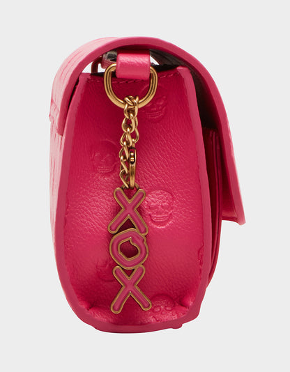 SKULLICIOUS MINI TURNLOCK CROSSBODY PINK - HANDBAGS - Betsey Johnson