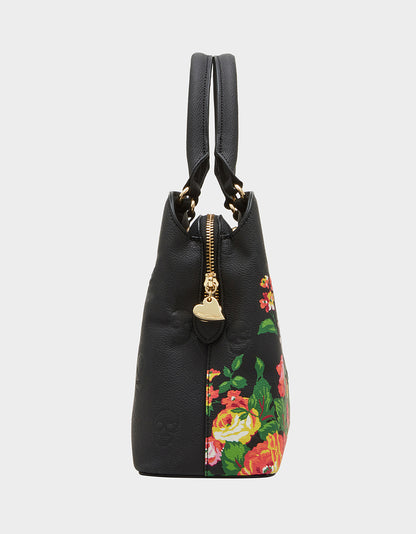 SKULLICIOUS SMALL SATCHEL FLORAL - HANDBAGS - Betsey Johnson