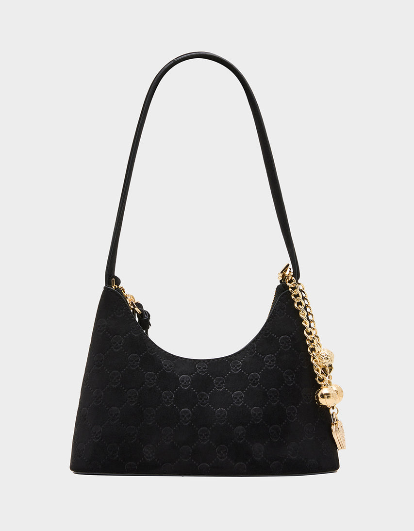 HEADLINER DEBOSS SHOULDER BAG BLACK