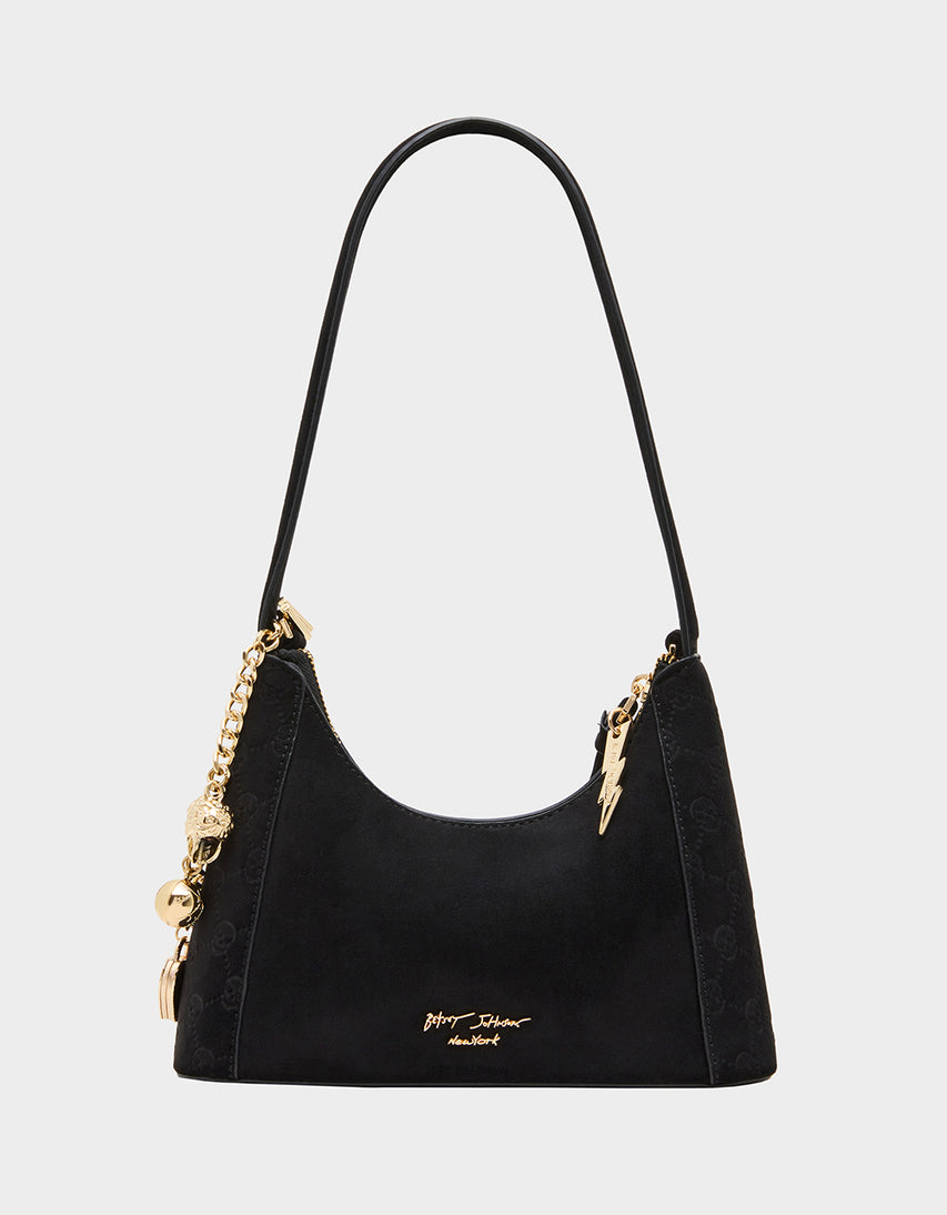HEADLINER DEBOSS SHOULDER BAG BLACK