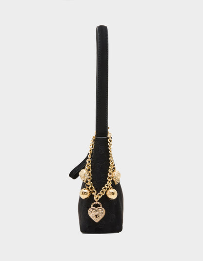 HEADLINER DEBOSS SHOULDER BAG BLACK