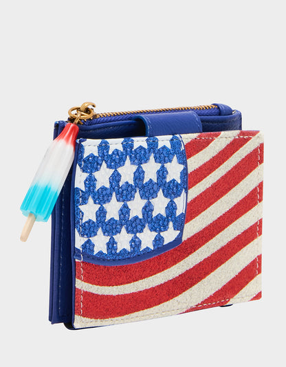 RED, WHITE & BETSEY WALLET RED/WHITE/BLUE - HANDBAGS - Betsey Johnson
