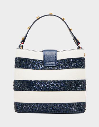 AHOY, GORGEOUS RHINESTONE STRIPE NAVY MULTI - HANDBAGS - Betsey Johnson