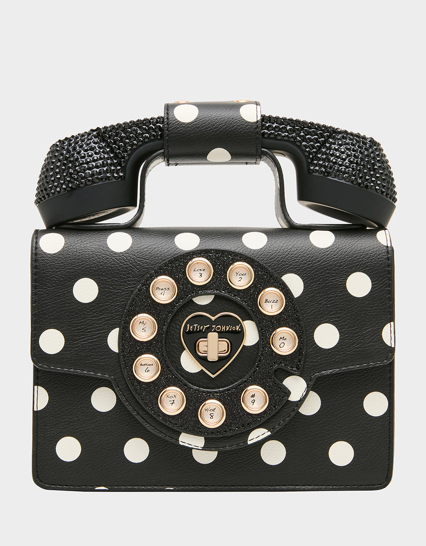 MISS CONNECTION PHONE BAG DOTS - HANDBAGS - Betsey Johnson