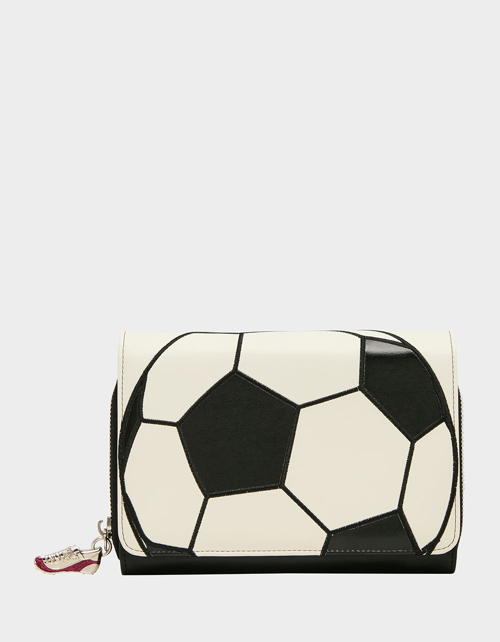 KICKIN' IT WALLET ON CHAIN BLACK/WHITE - HANDBAGS - Betsey Johnson