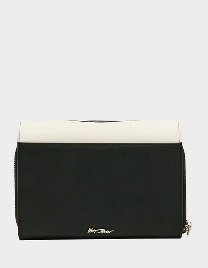 KICKIN' IT WALLET ON CHAIN BLACK/WHITE - HANDBAGS - Betsey Johnson