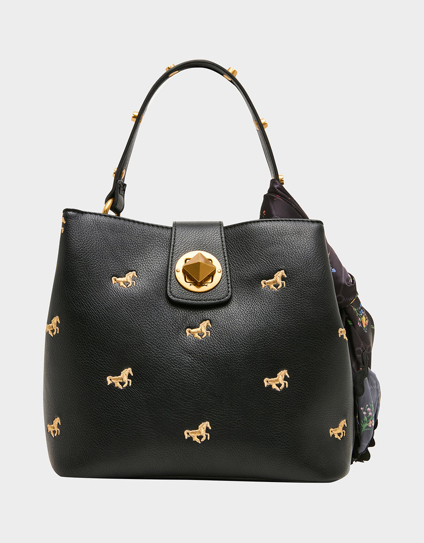 UNBRIDALED BUCKET BLACK - HANDBAGS - Betsey Johnson