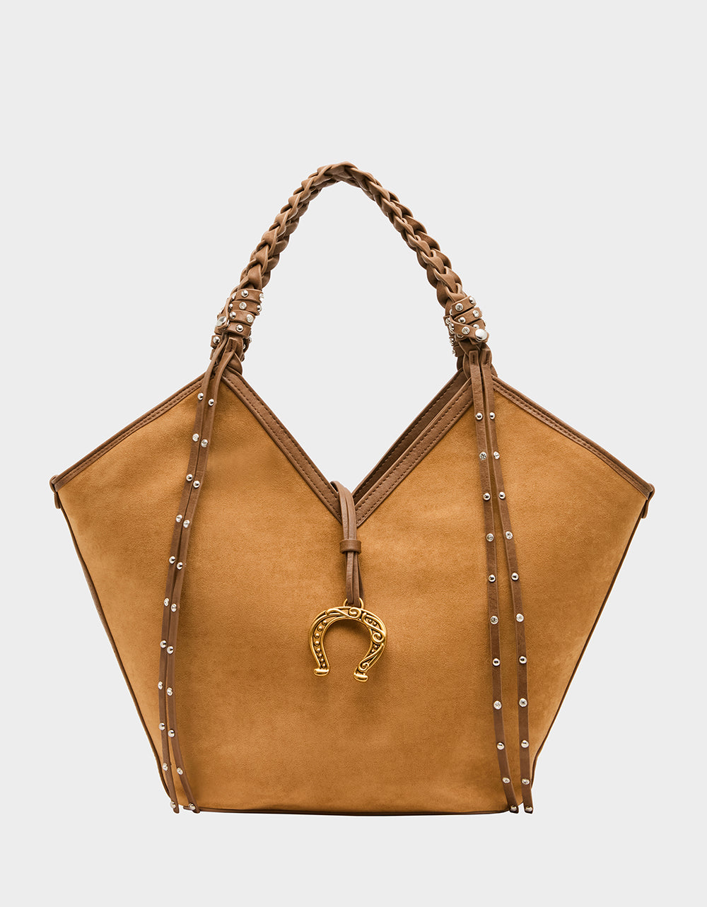 SUEDE TULIP TOTE TAN - HANDBAGS - Betsey Johnson