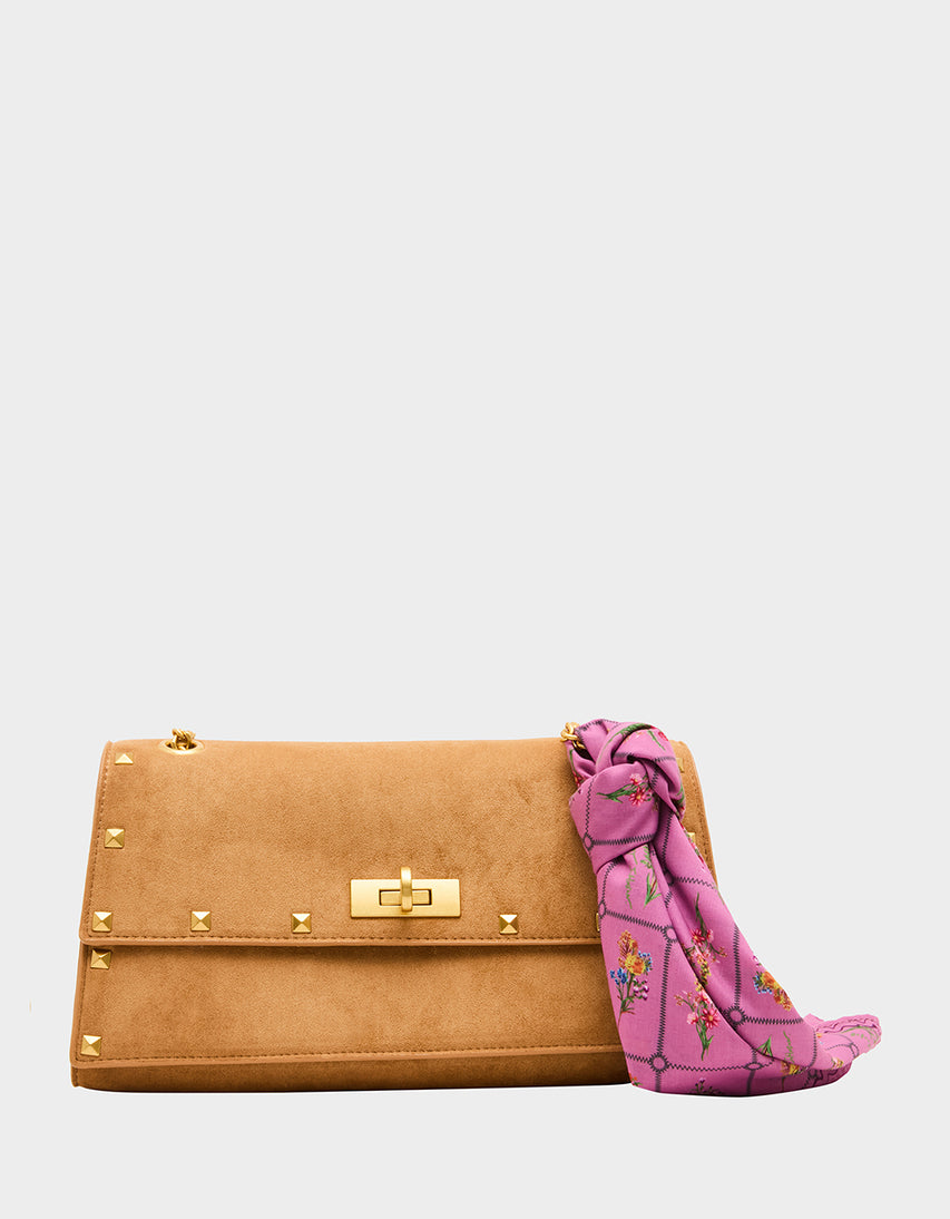 FLAP SHOULDER TAN - HANDBAGS - Betsey Johnson