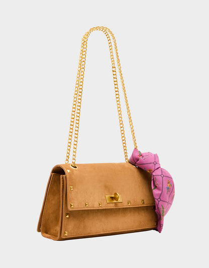 FLAP SHOULDER TAN - HANDBAGS - Betsey Johnson