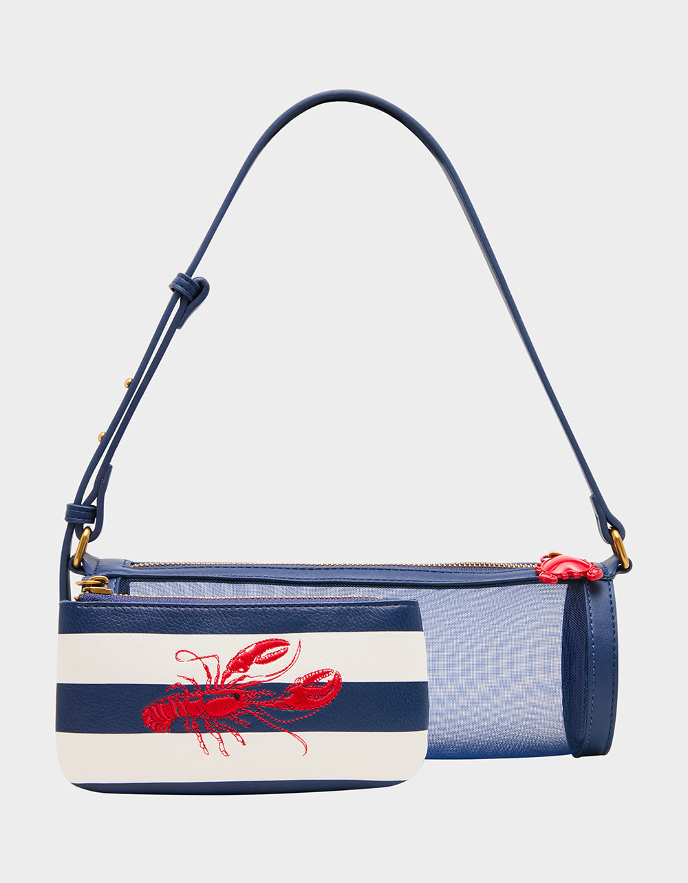 PINCH MOI SMALL MESH BARREL NAVY - HANDBAGS - Betsey Johnson