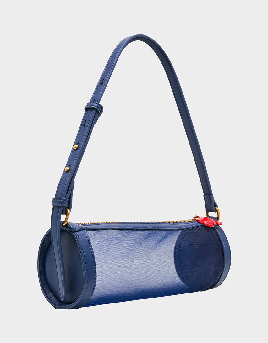 PINCH MOI SMALL MESH BARREL NAVY - HANDBAGS - Betsey Johnson