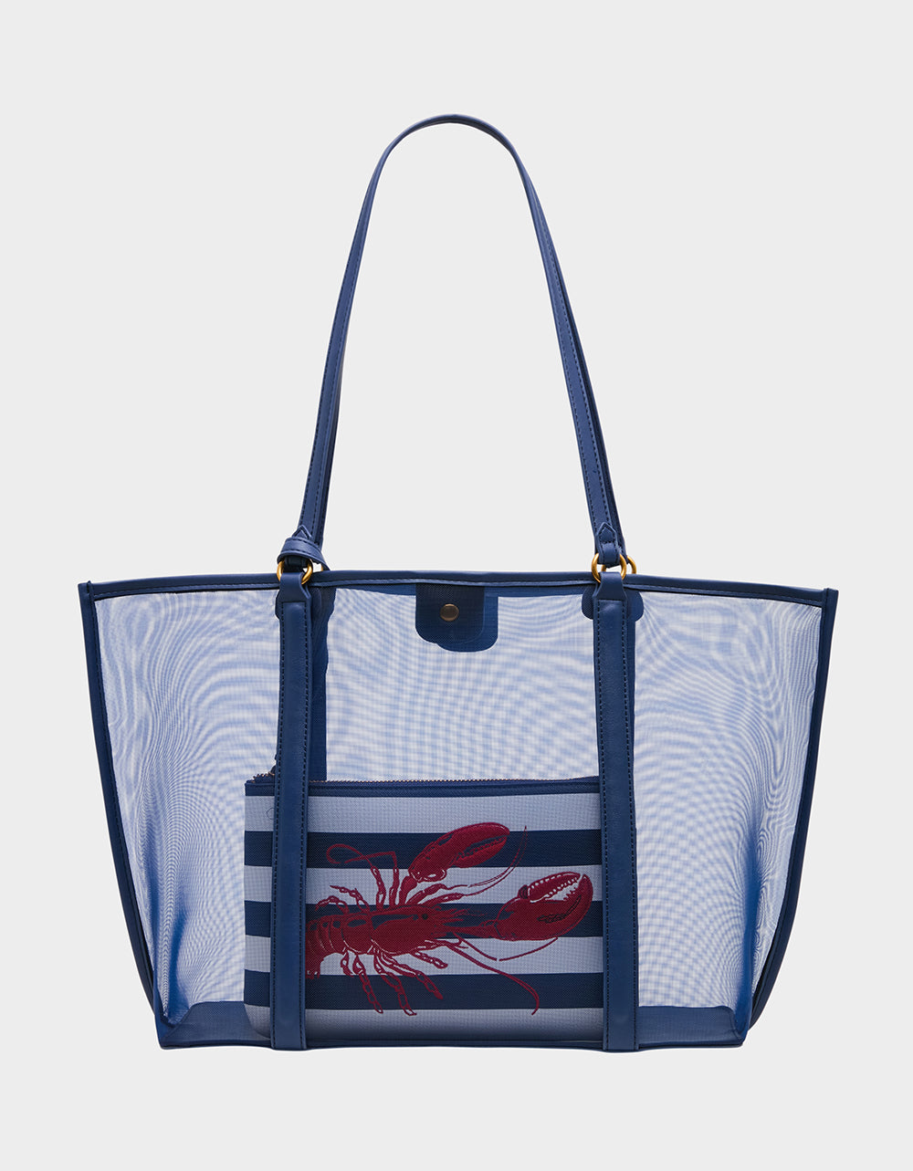 HOTTER THAN BUTTER MESH TOTE W NAVY - HANDBAGS - Betsey Johnson