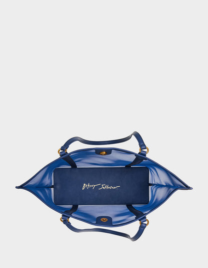 HOTTER THAN BUTTER MESH TOTE W NAVY - HANDBAGS - Betsey Johnson