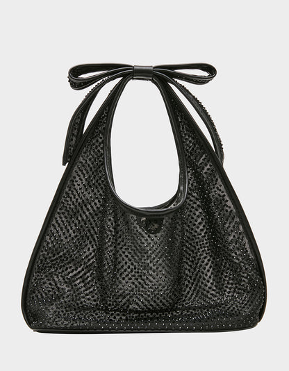 BOW MINI MESH TOTE BLACK - HANDBAGS - Betsey Johnson