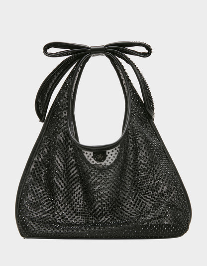 BOW MINI MESH TOTE BLACK - HANDBAGS - Betsey Johnson