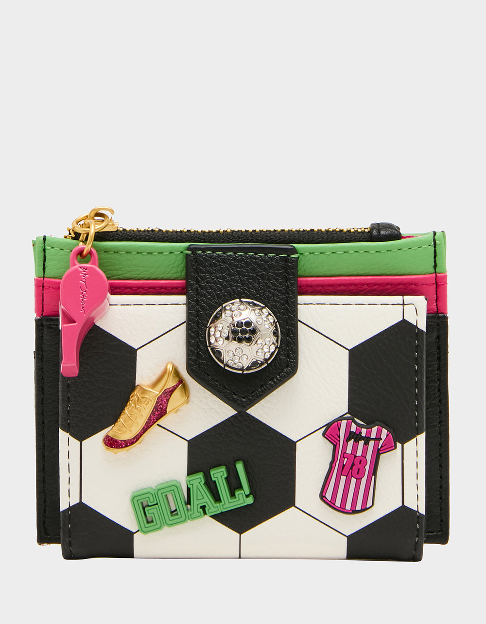 GOAL GETTER WALLET BLACK/WHITE - HANDBAGS - Betsey Johnson
