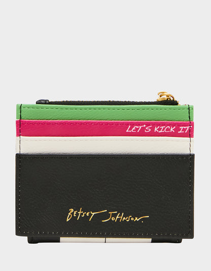 GOAL GETTER WALLET BLACK/WHITE - HANDBAGS - Betsey Johnson