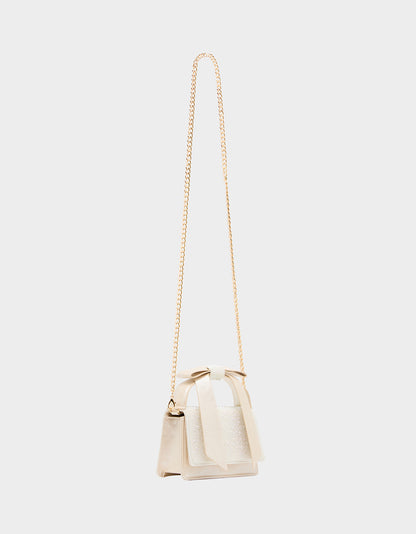 BOW FLAP MINI BAG IVORY - HANDBAGS - Betsey Johnson