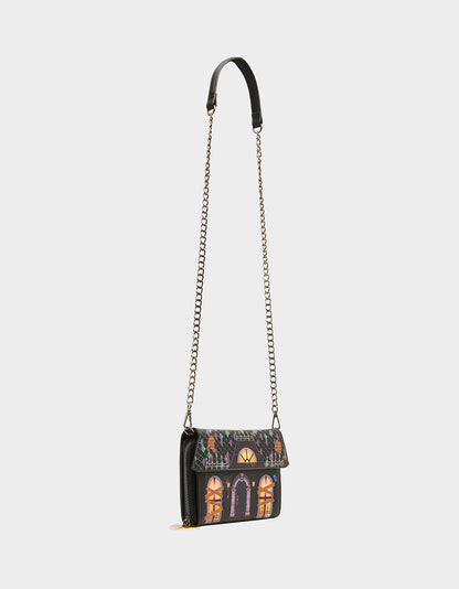 BOO & BREAKFAST WALLET ON CHAIN BLACK/MULTI - HANDBAGS - Betsey Johnson